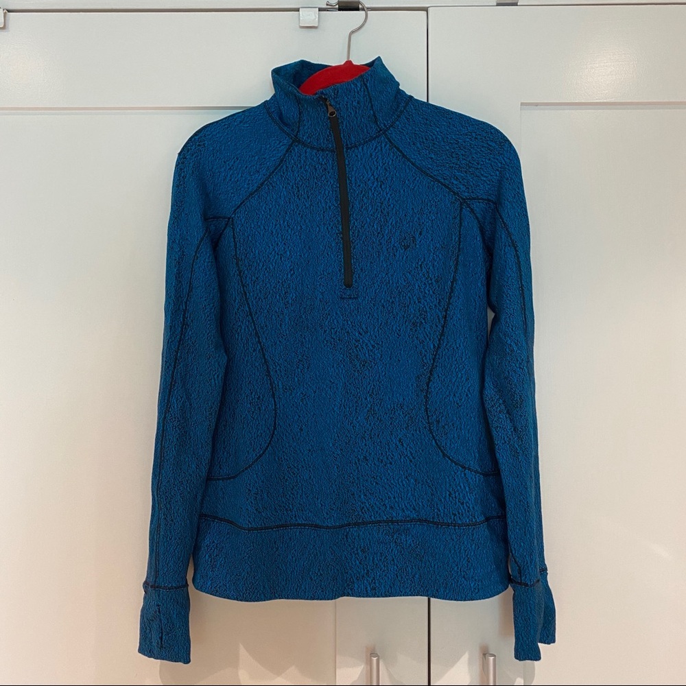 Lululemon Half-Zip Jacket, turquoise blue and black, like new.
